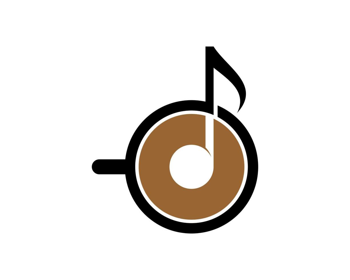 eenvoudig kopje koffie met muzieknoot erin vector