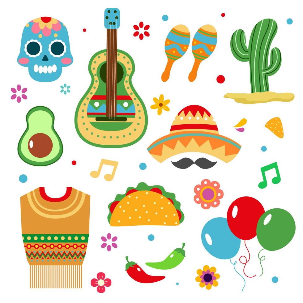 cinco de mayo elementen collectie vector