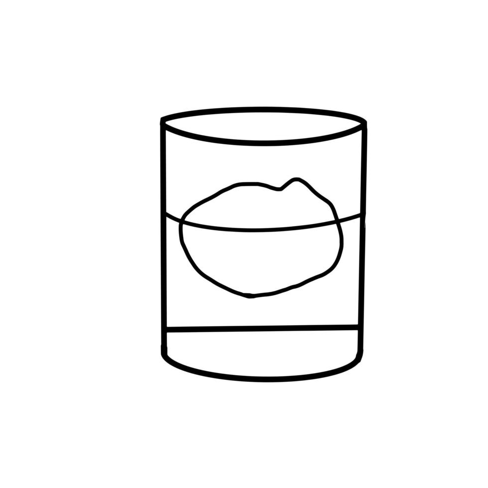 whisky drinken drank om te ontspannen en te vieren met de hand getekende organische lijn doodle vector