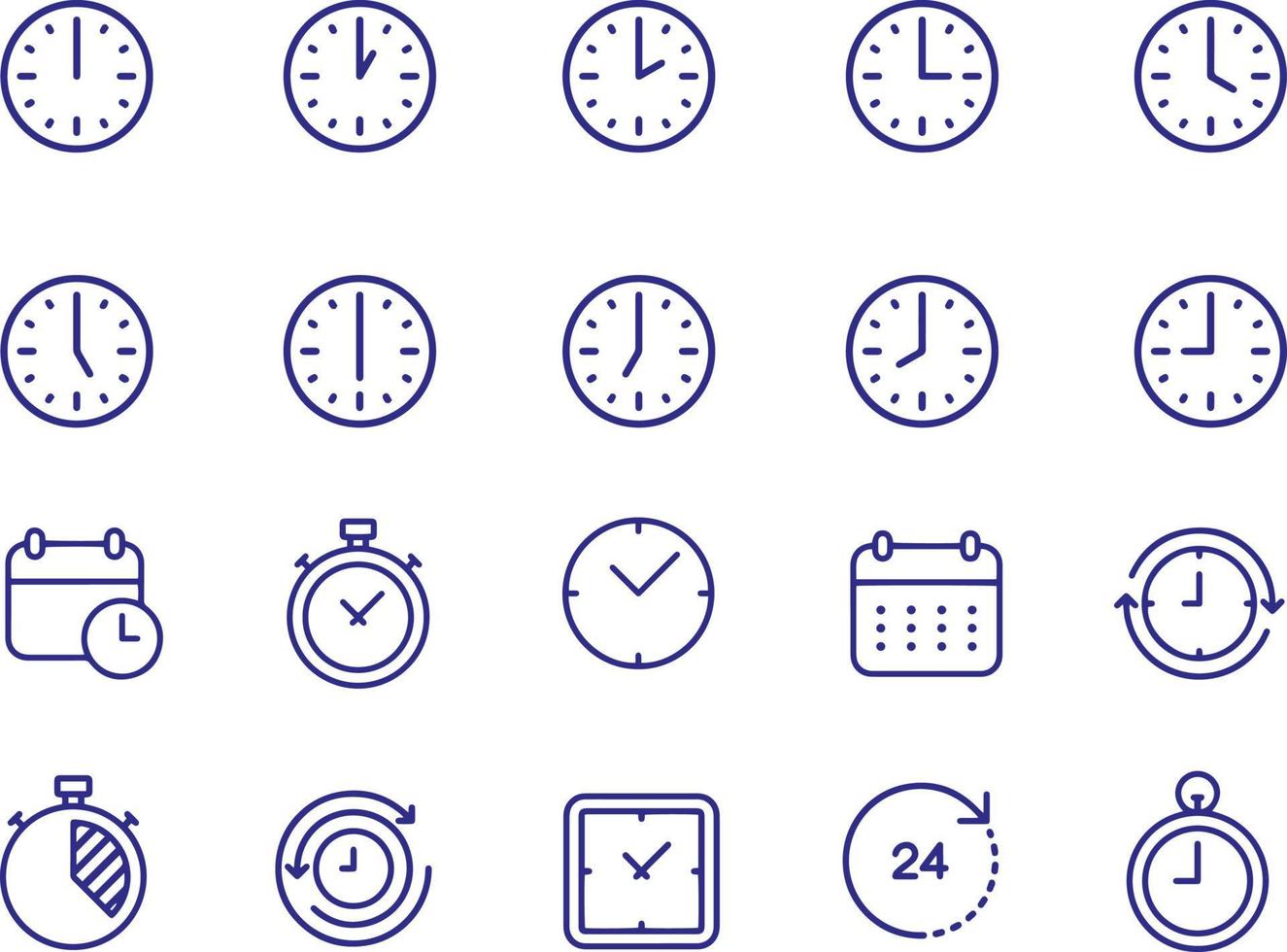 tijd en klok iconen vector design