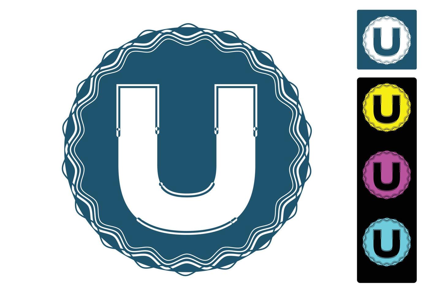 u brief nieuw logo en pictogram ontwerpsjabloon vector