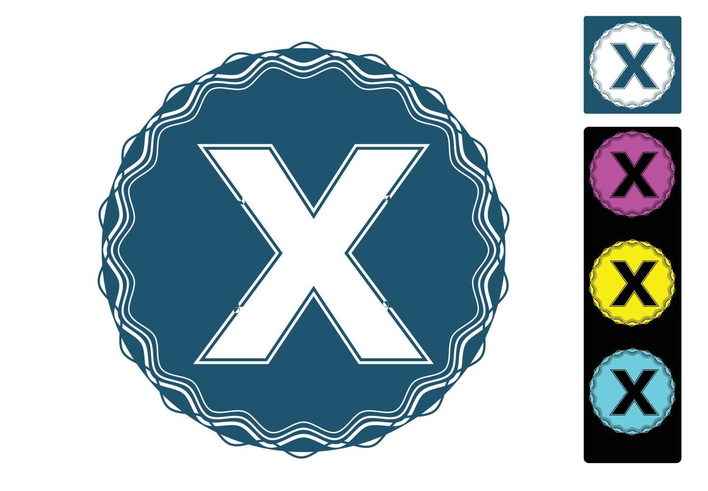 x brief nieuw logo en pictogram ontwerpsjabloon vector