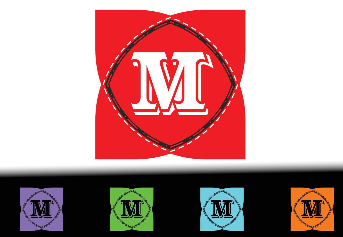 m brief nieuw logo en pictogram ontwerpsjabloon vector