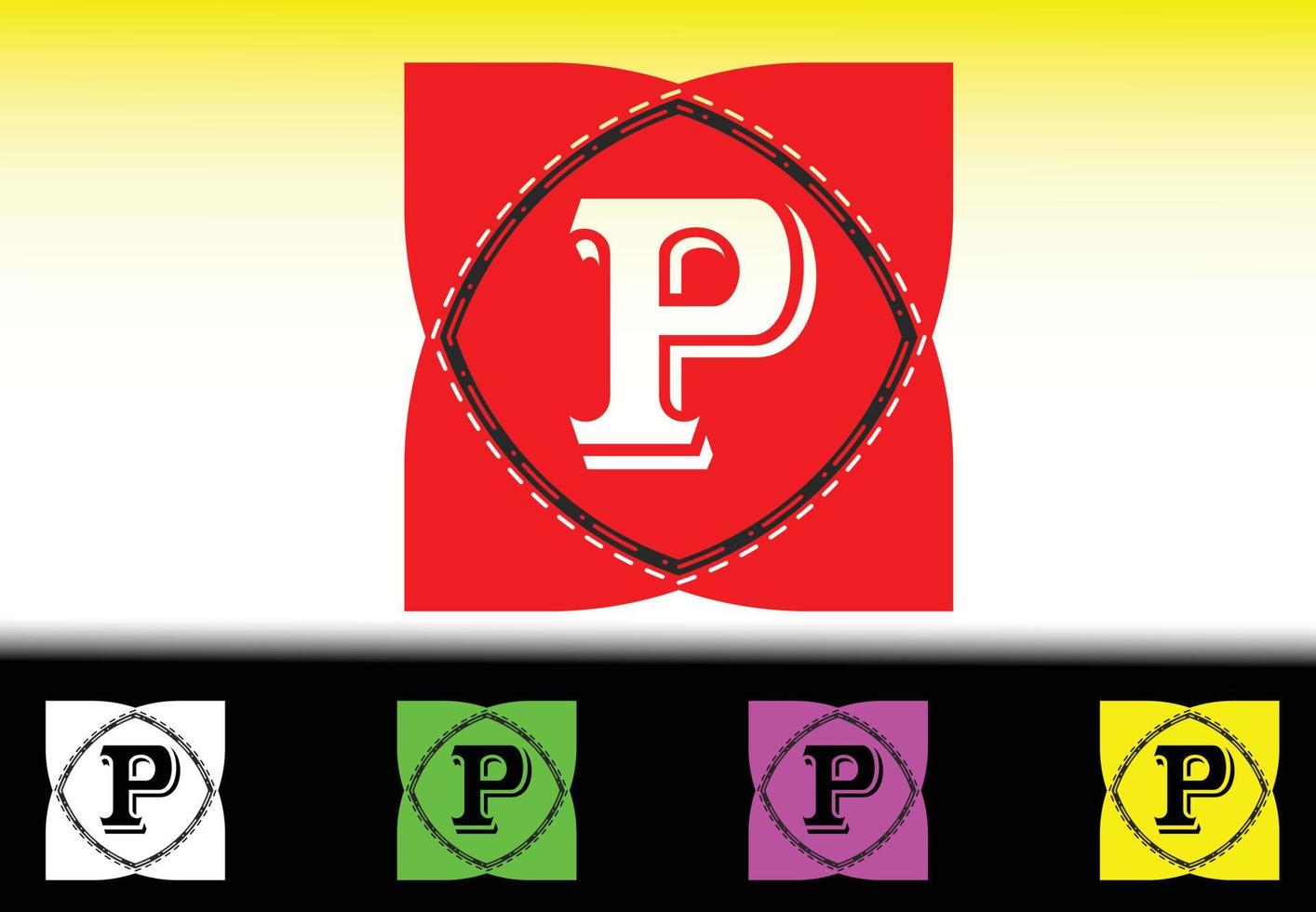 p brief nieuw logo en pictogram ontwerpsjabloon vector