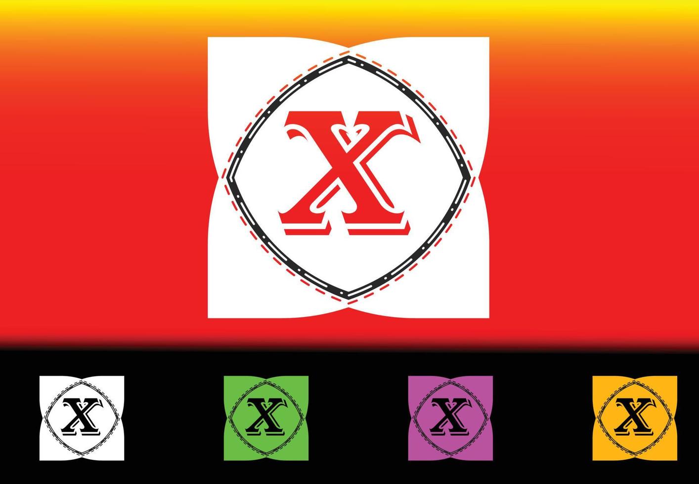 x brief nieuw logo en pictogram ontwerpsjabloon vector