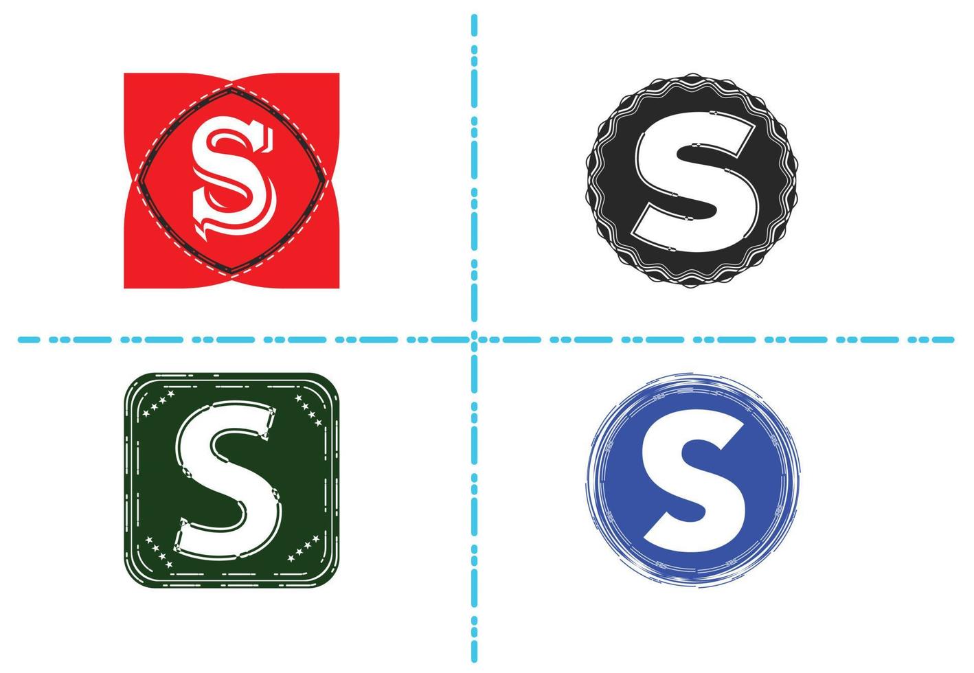 s brief nieuw logo en pictogram ontwerpsjabloon vector