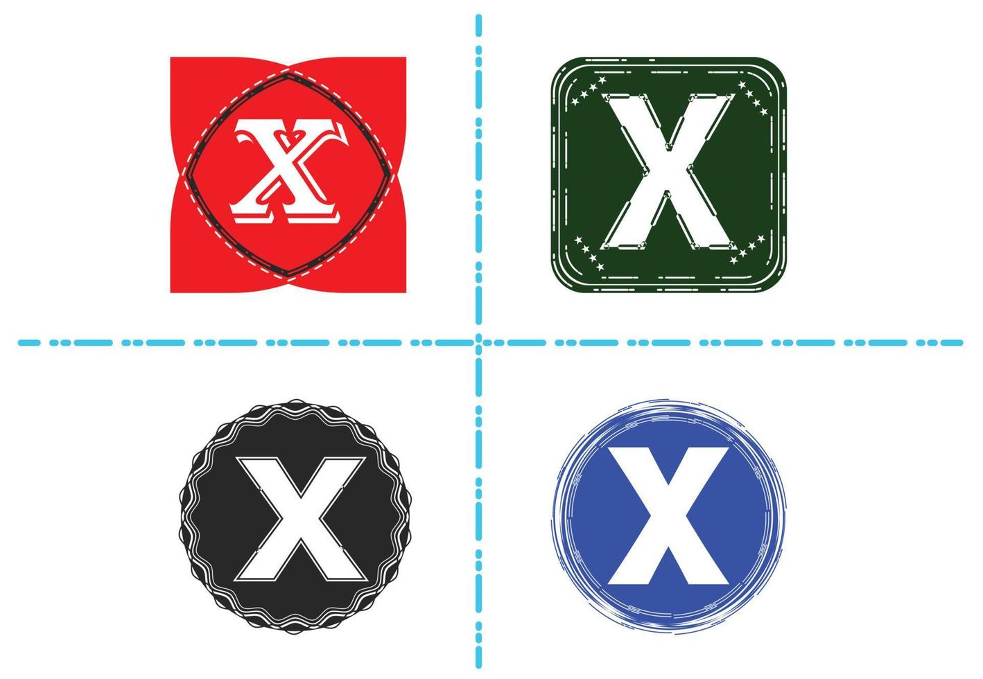 x brief nieuw logo en pictogram ontwerpsjabloon vector