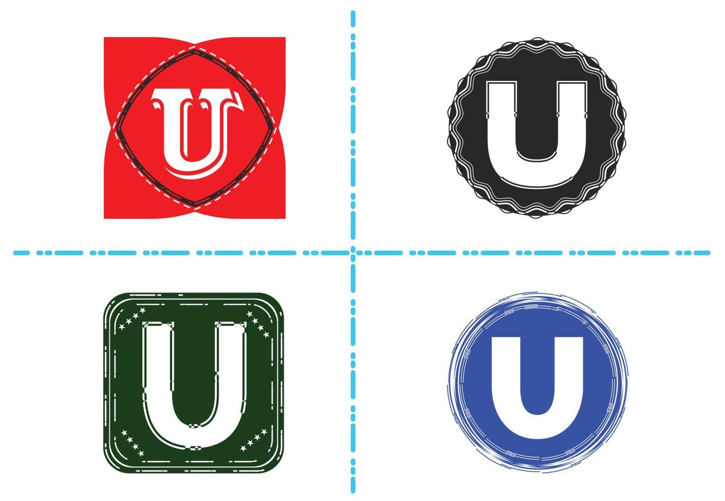 u brief nieuw logo en pictogram ontwerpsjabloon vector