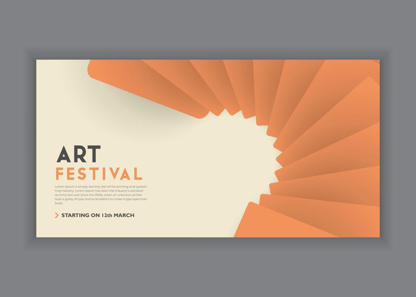 kunst festival abstracte horizontale banner ontwerp sjabloon premium vector