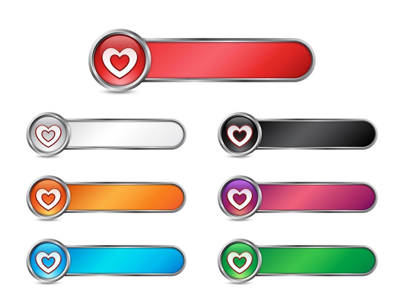 glanzende valentijns hart banners vector