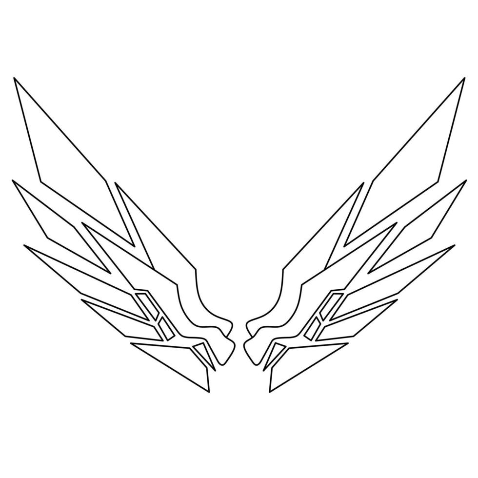 vleugel ornament lijn kunst vector design