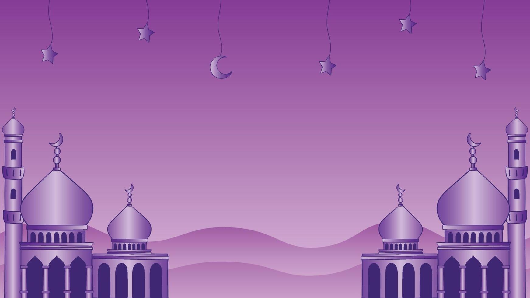 paarse platte ramadan achtergrond premium vector