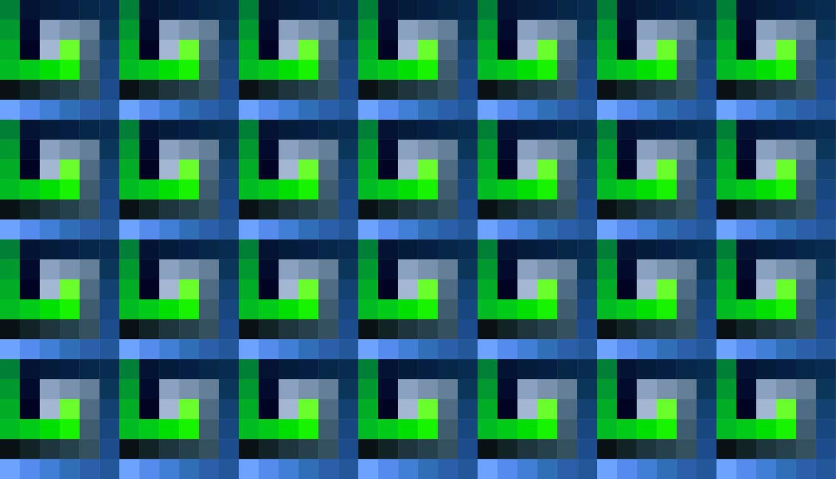 mozaïekpatroon met blauwe en groene gradiëntvierkanten vector