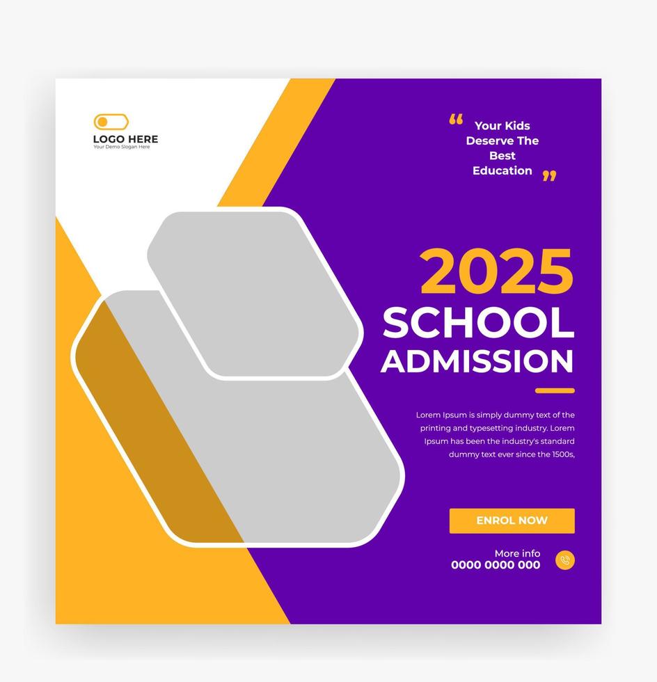 school toelating social media post bannersjabloon vector