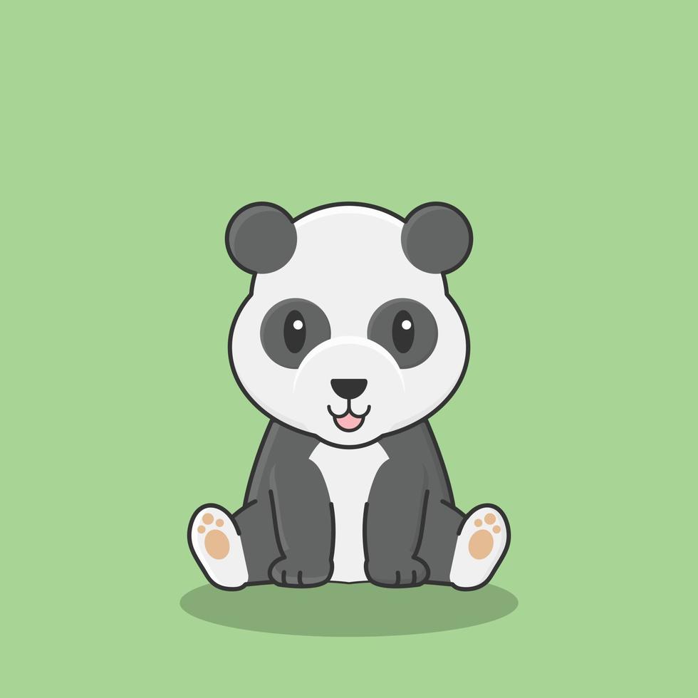 panda tekening chinees karakter beer aziatisch vector huisdier cartoon bamboe element dier patroon schattig art