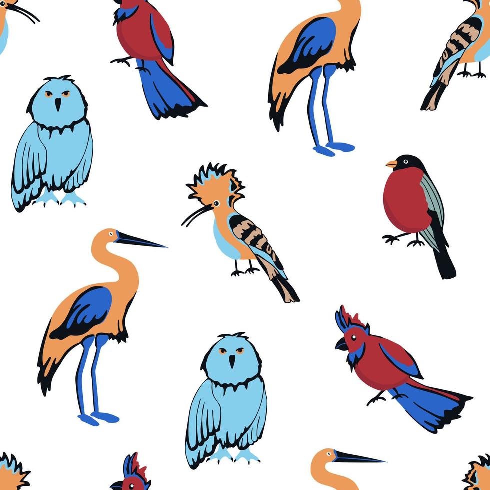 naadloos patroon met vogels vector
