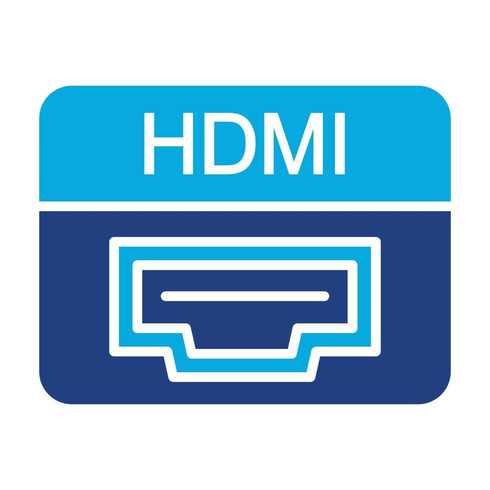hdmi-poort glyph twee kleuren icoon vector
