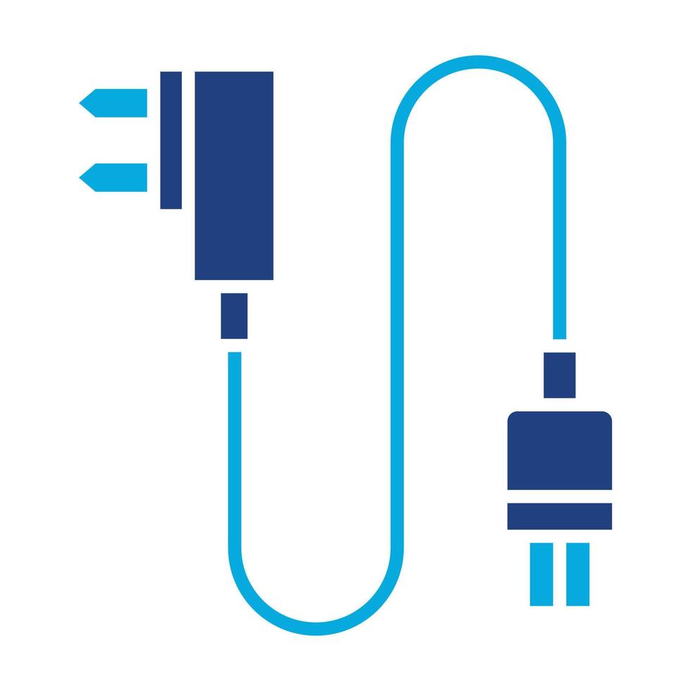 stekker glyph tweekleurig pictogram vector