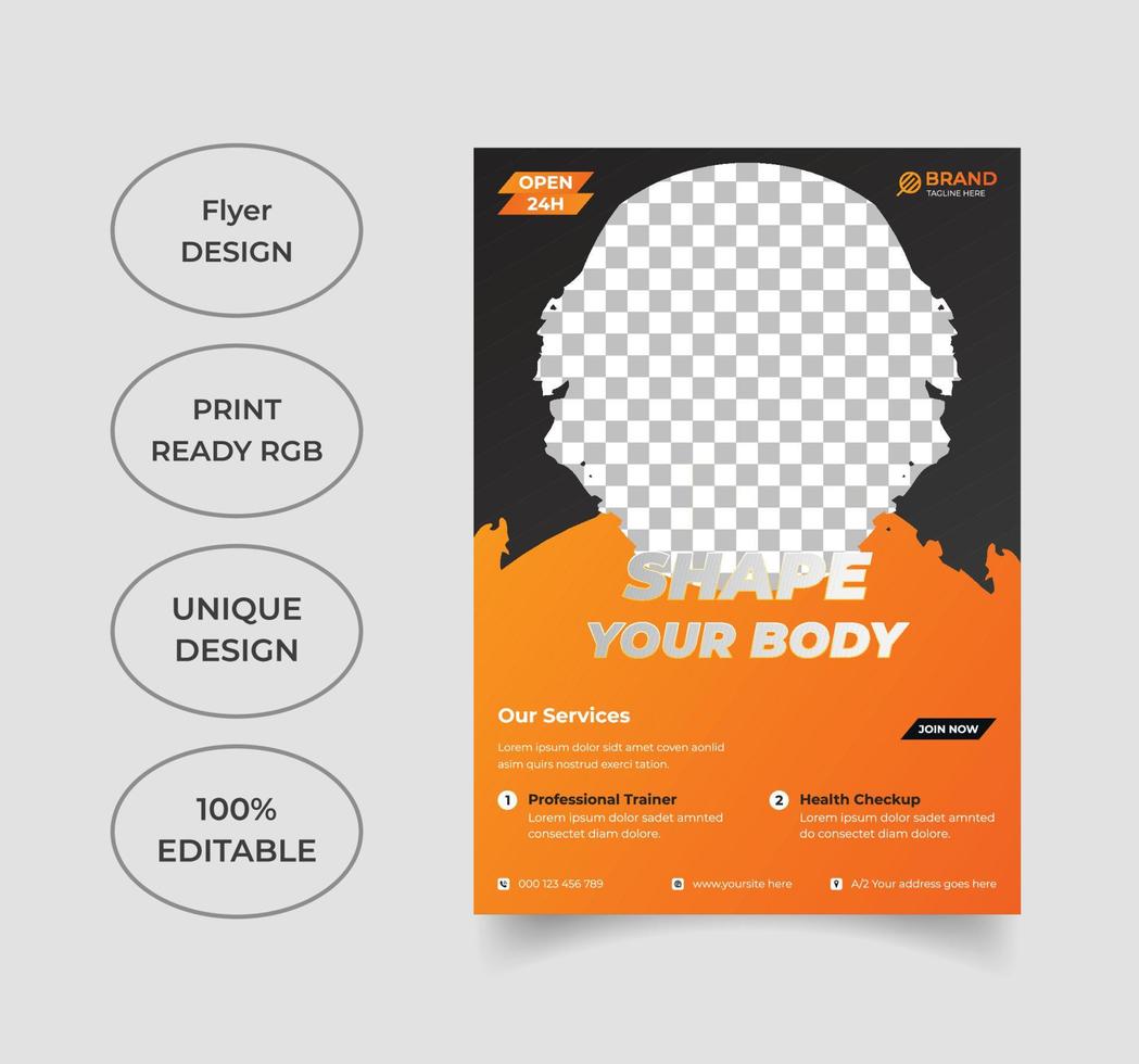 sjabloonontwerp voor sportschool fitness flyer vector