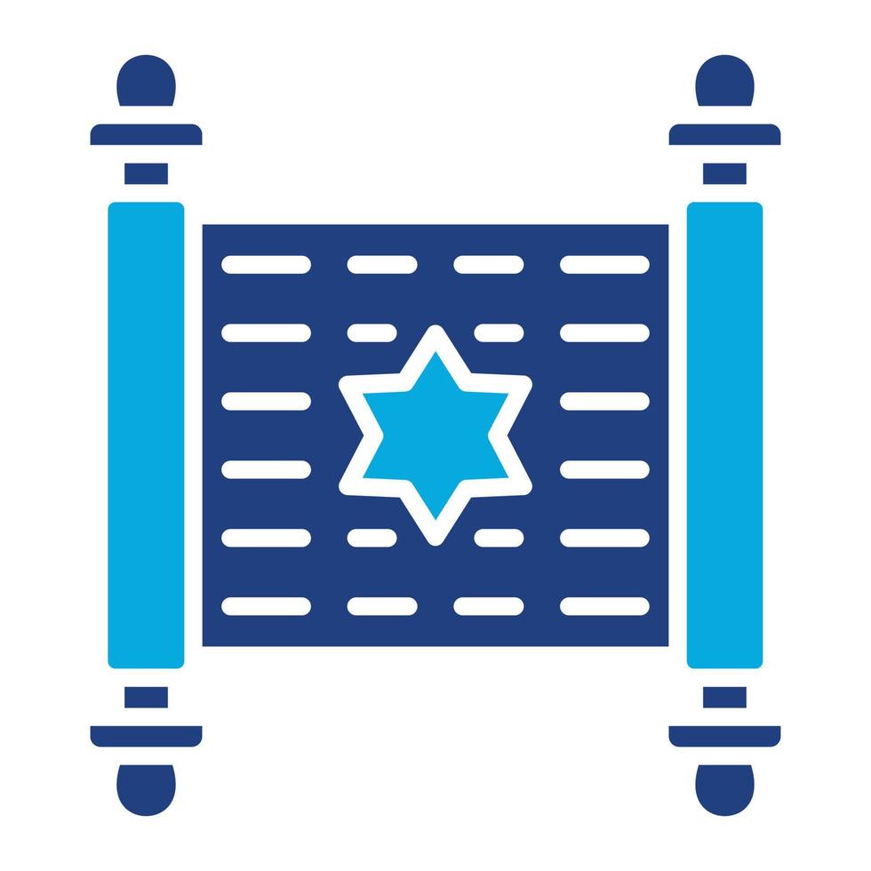 Torah glyph twee kleuren icoon vector