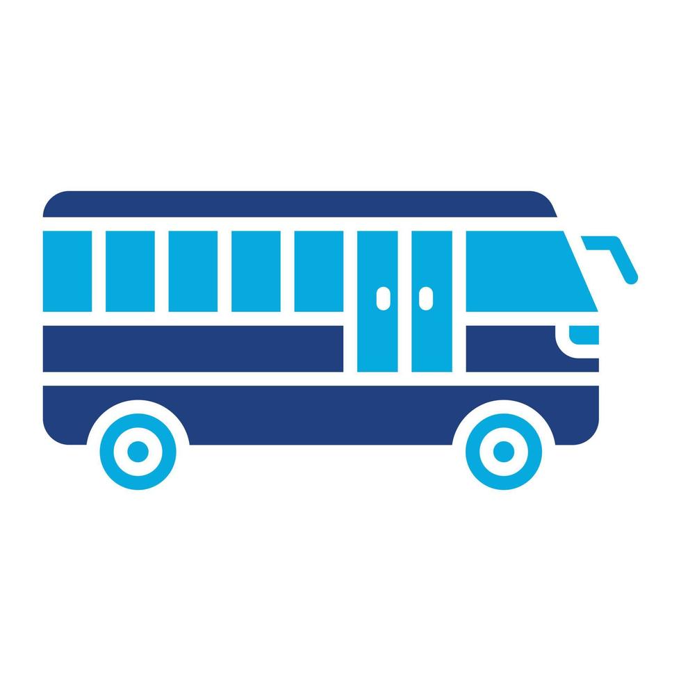 elektrische bus glyph twob kleur icoon vector