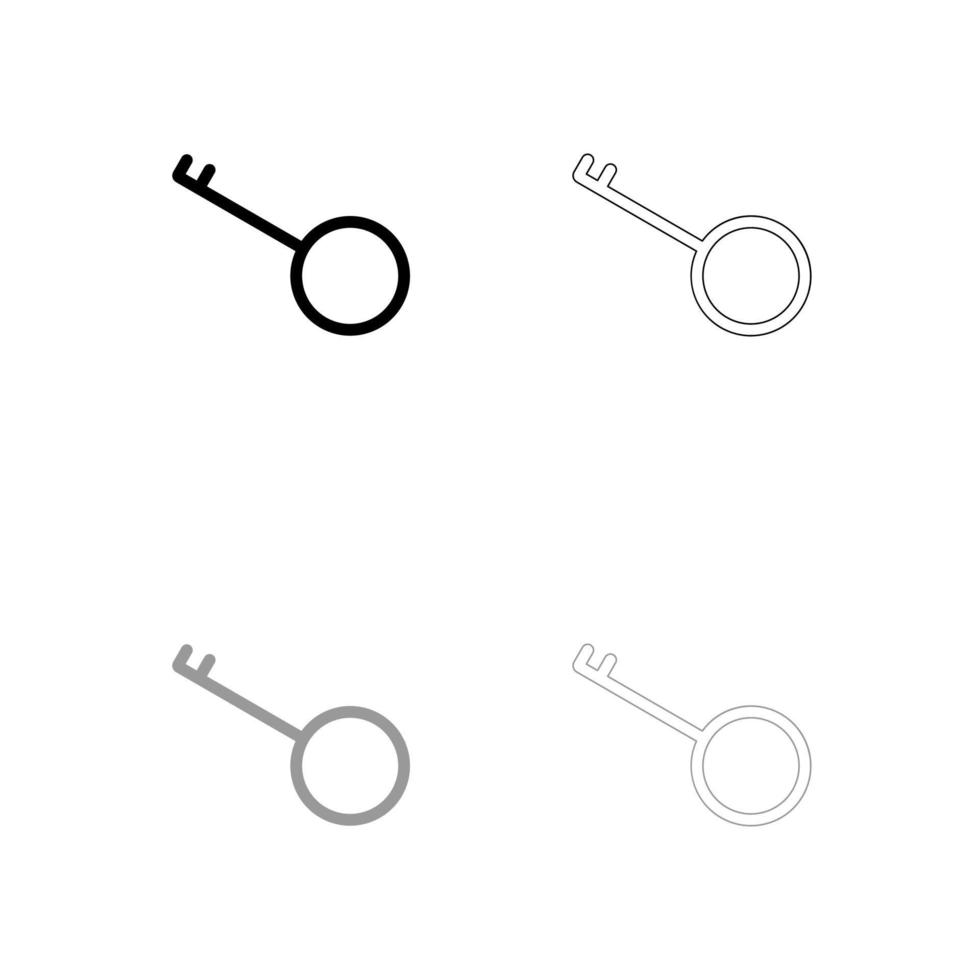 sleutel zwart en grijs ingesteld pictogram. vector