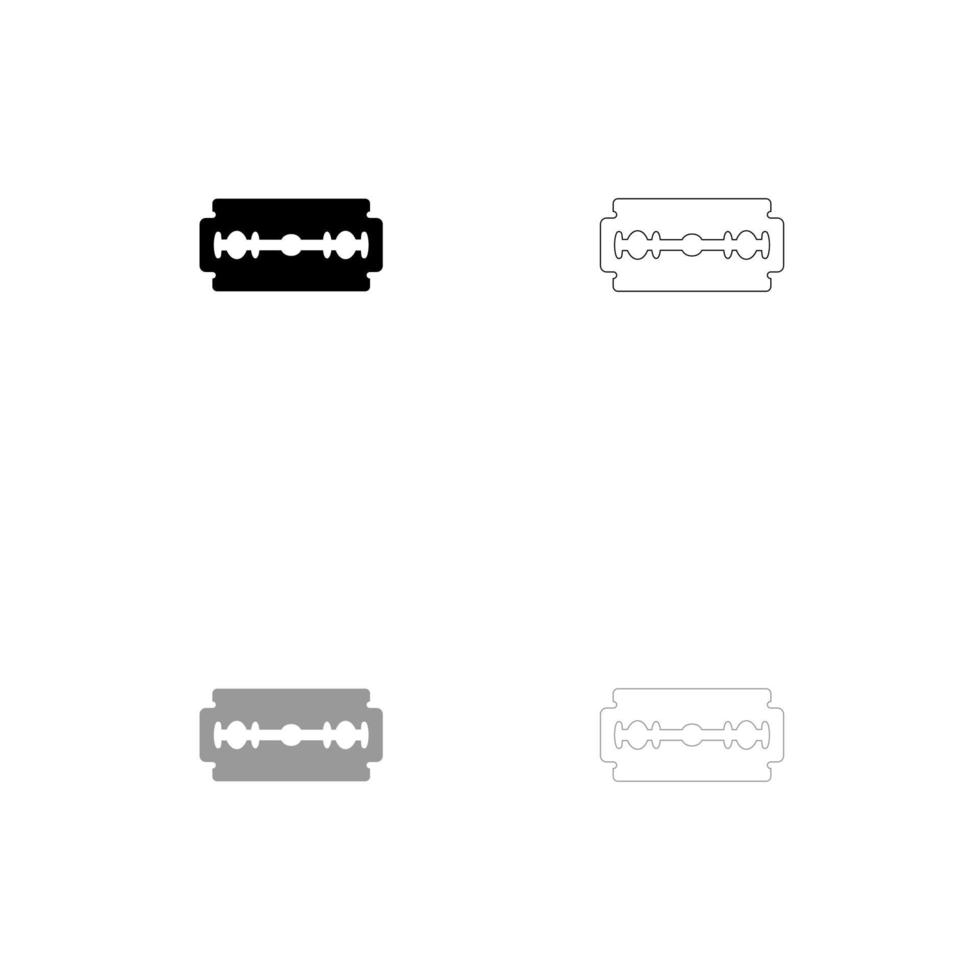 mes scheermes zwart en grijs ingesteld pictogram. vector