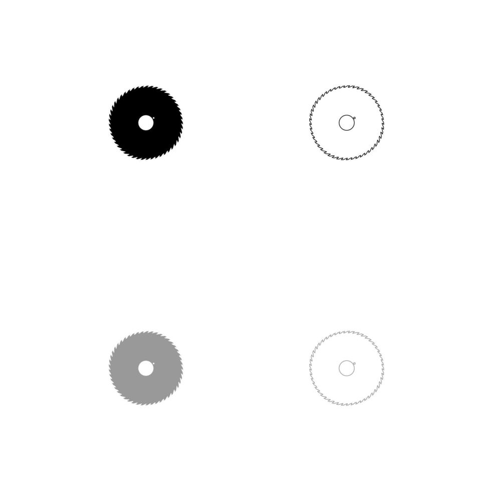 cirkelzaagblad zwart en grijs ingesteld pictogram. vector
