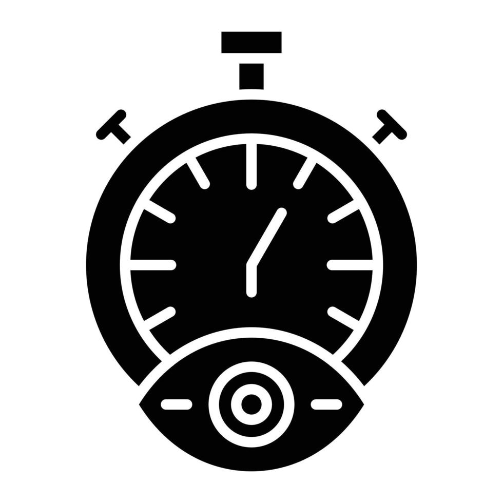 glyph-pictogram voor tijdregistratie vector