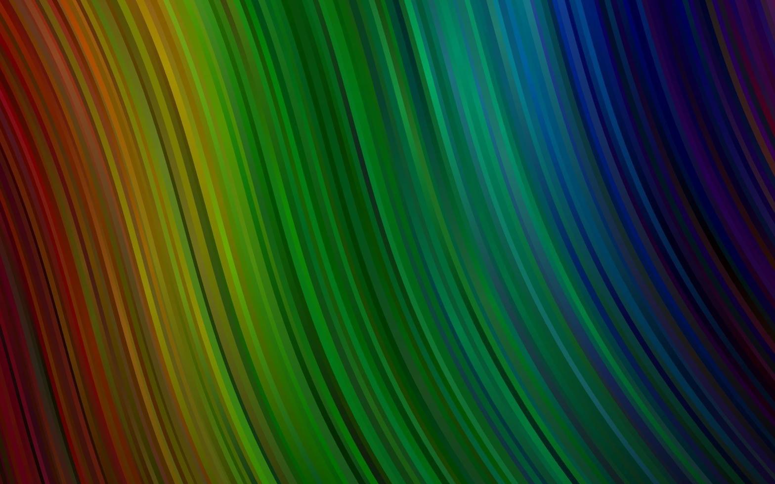 donkere veelkleurige, regenboog vector sjabloon met gebogen lijnen.