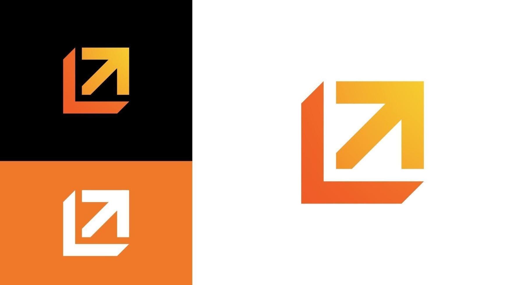 letter l box en pijlpunt logo sjabloon voor financiële zaken vector