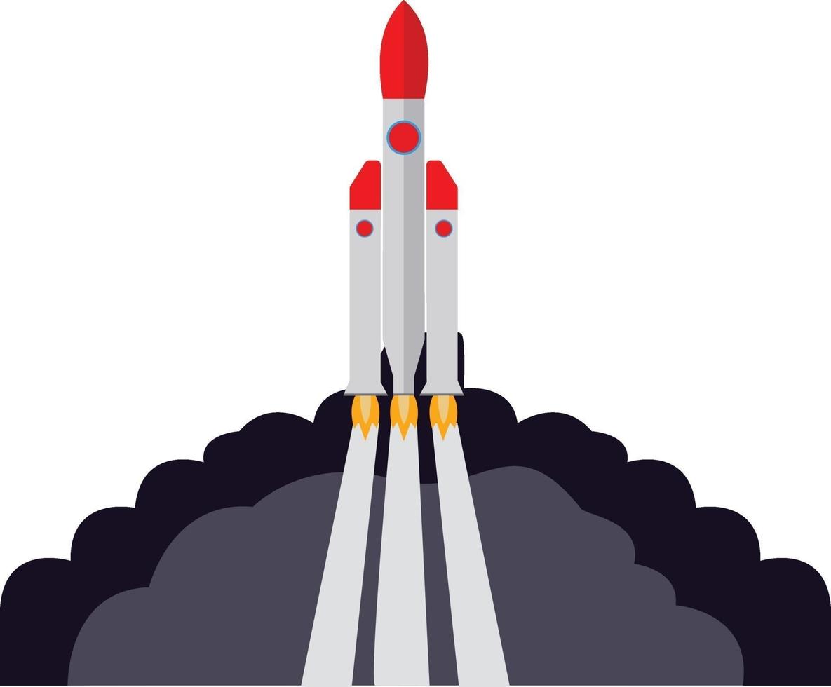 grote raket, illustratie, vector op een witte achtergrond.