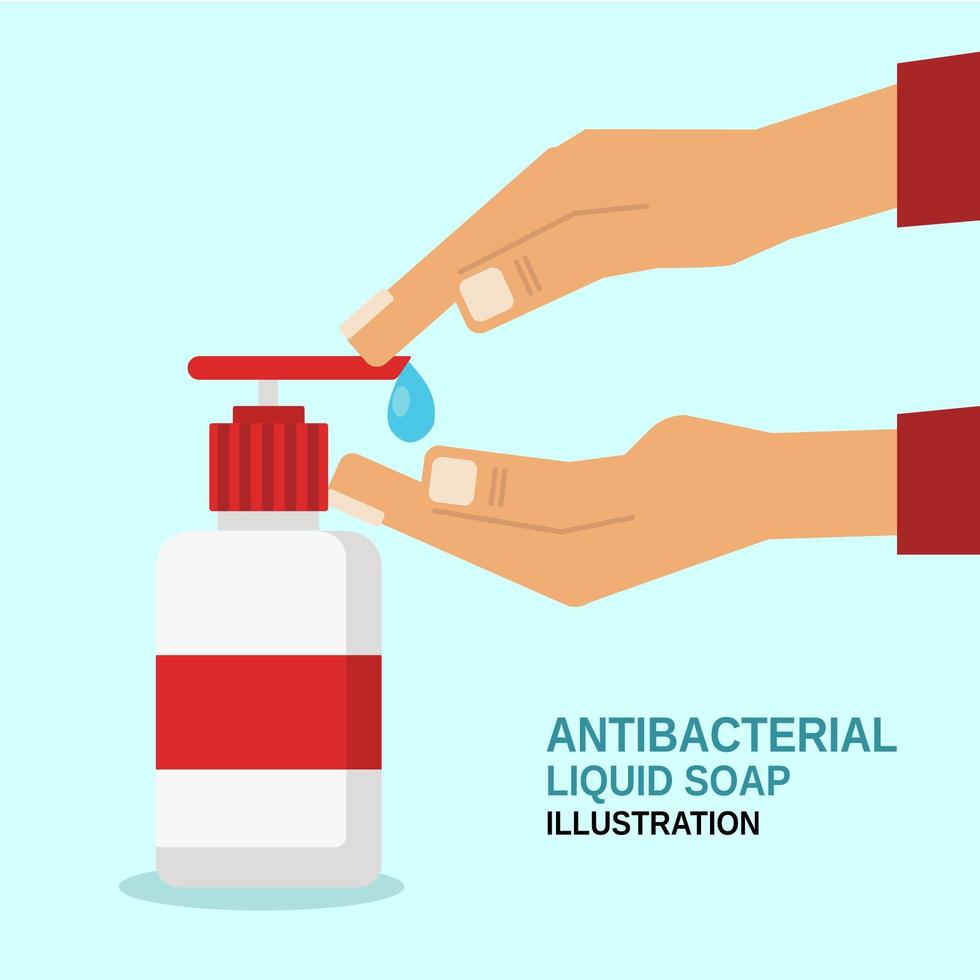 antibacteriële zeep en handen vector