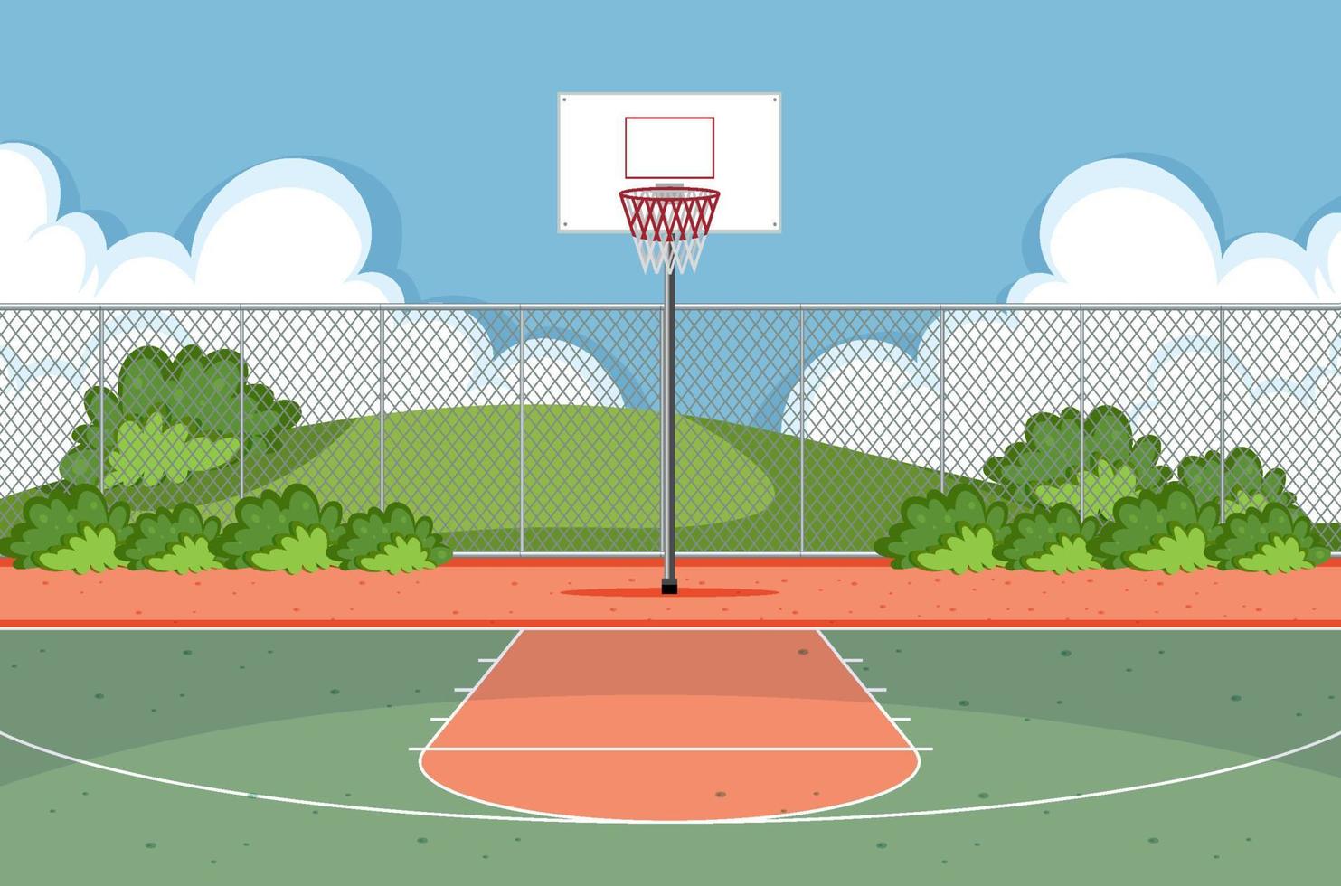 lege basketbalveldscène vector