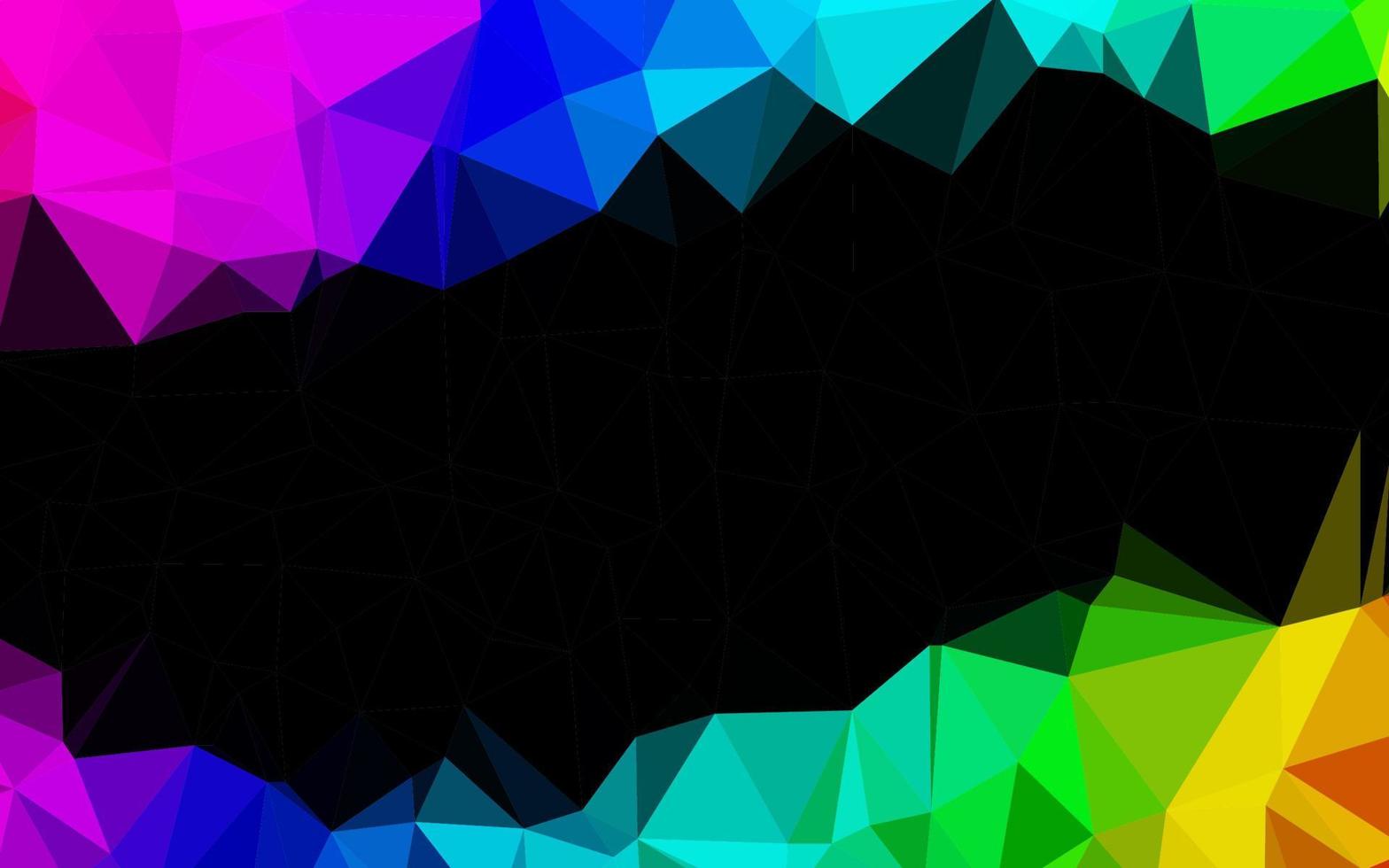 donkere veelkleurige, regenboog vector abstracte veelhoekige lay-out.