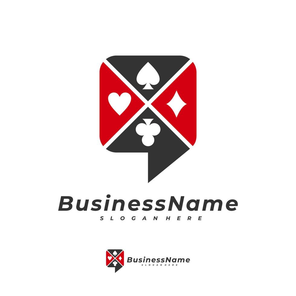 poker chat logo vector sjabloon, creatief gokken logo ontwerpconcept