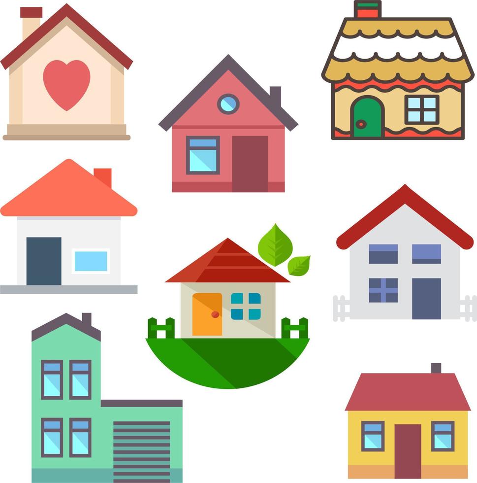 huis huis vector icon set