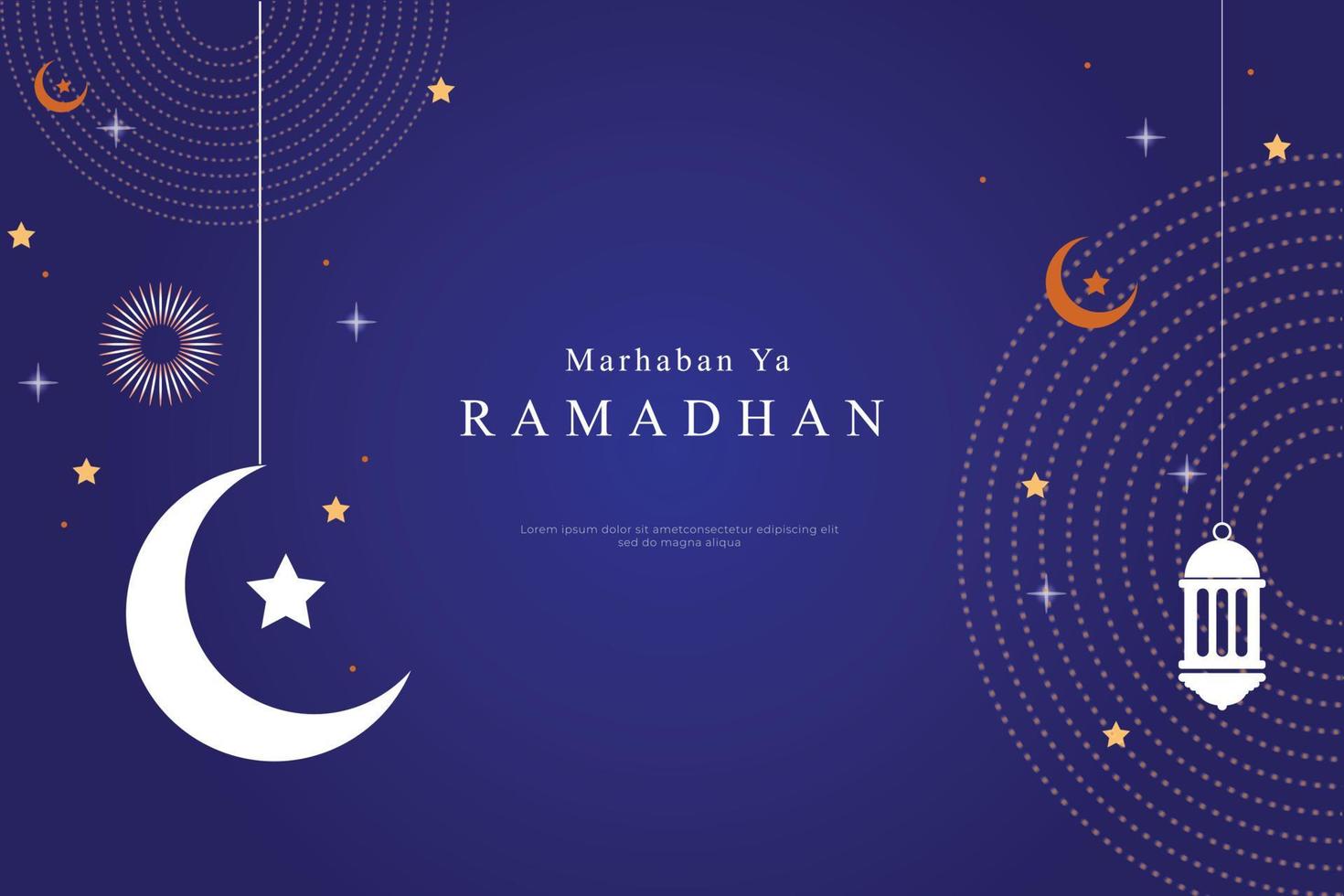 marhaban ya ramadhan achtergrond met kleurovergang vector