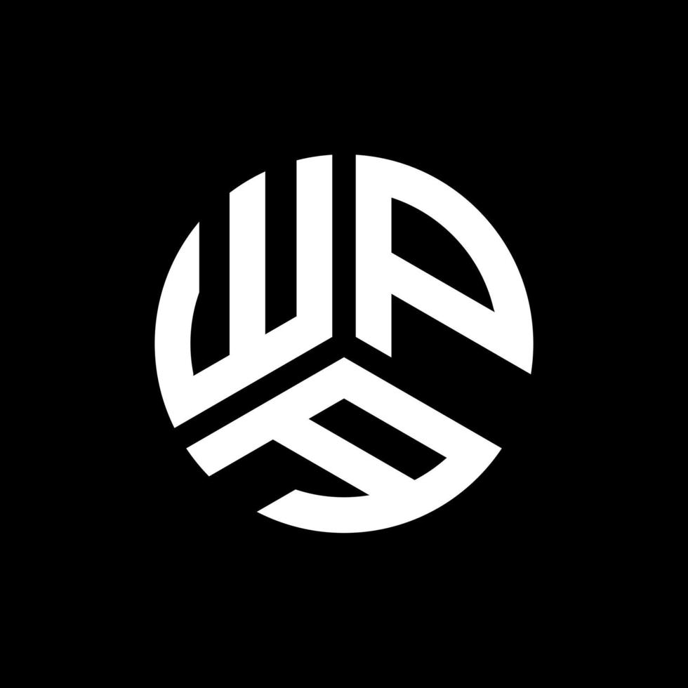 wpa brief logo ontwerp op zwarte achtergrond. wpa creatieve initialen brief logo concept. wpa brief ontwerp. vector