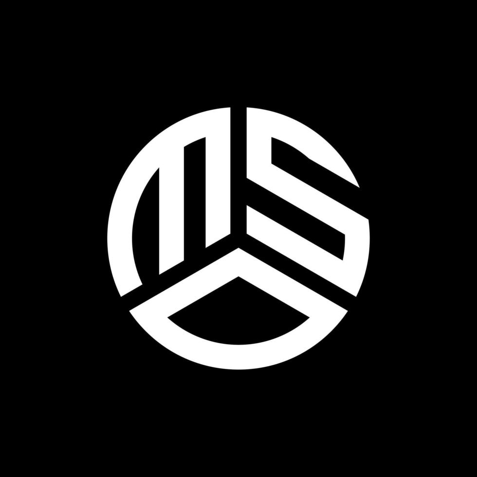 mso brief logo ontwerp op zwarte achtergrond. mso creatieve initialen brief logo concept. mso brief ontwerp. vector