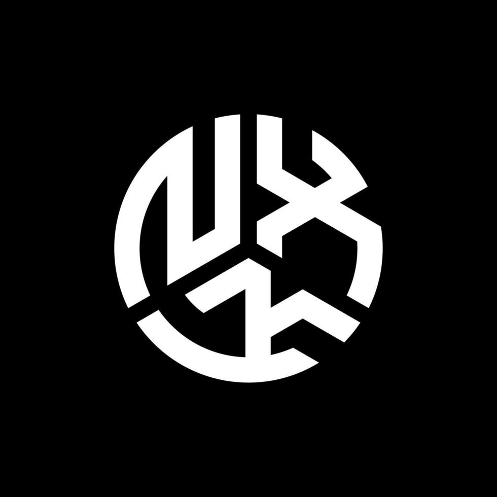 nxk brief logo ontwerp op zwarte achtergrond. nxk creatieve initialen brief logo concept. nxk brief ontwerp. vector