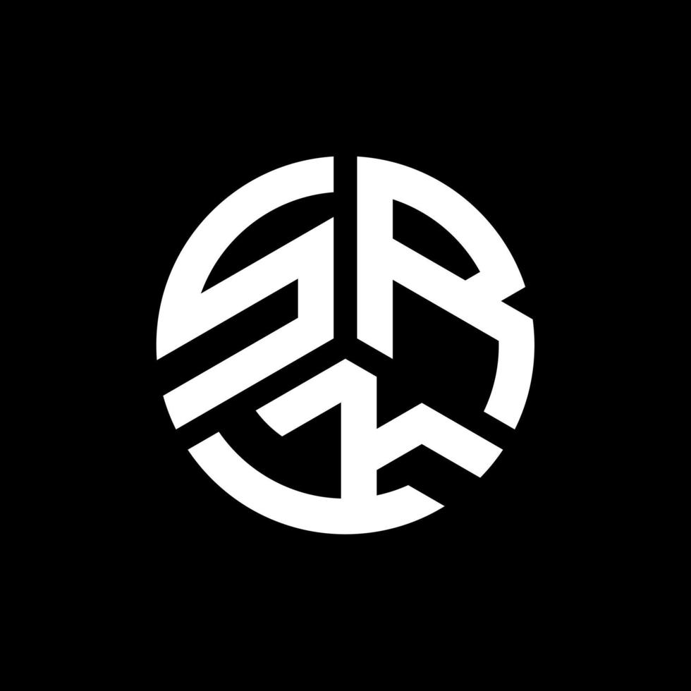 srk brief logo ontwerp op zwarte achtergrond. srk creatieve initialen brief logo concept. srk brief ontwerp. vector