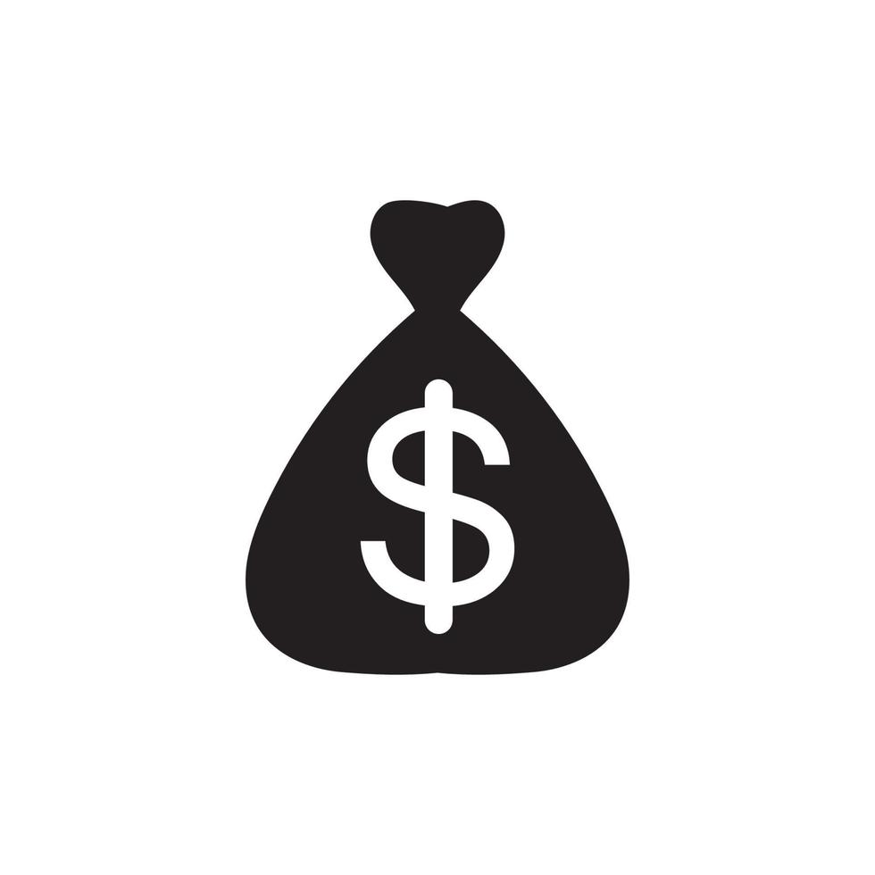 geldzak met dollar symbool vector logo icon