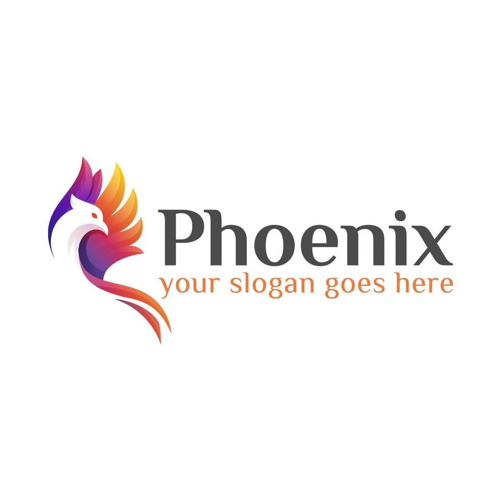 moderne kleurrijke vlieg phoenix of adelaar logo vector ontwerpsjabloon