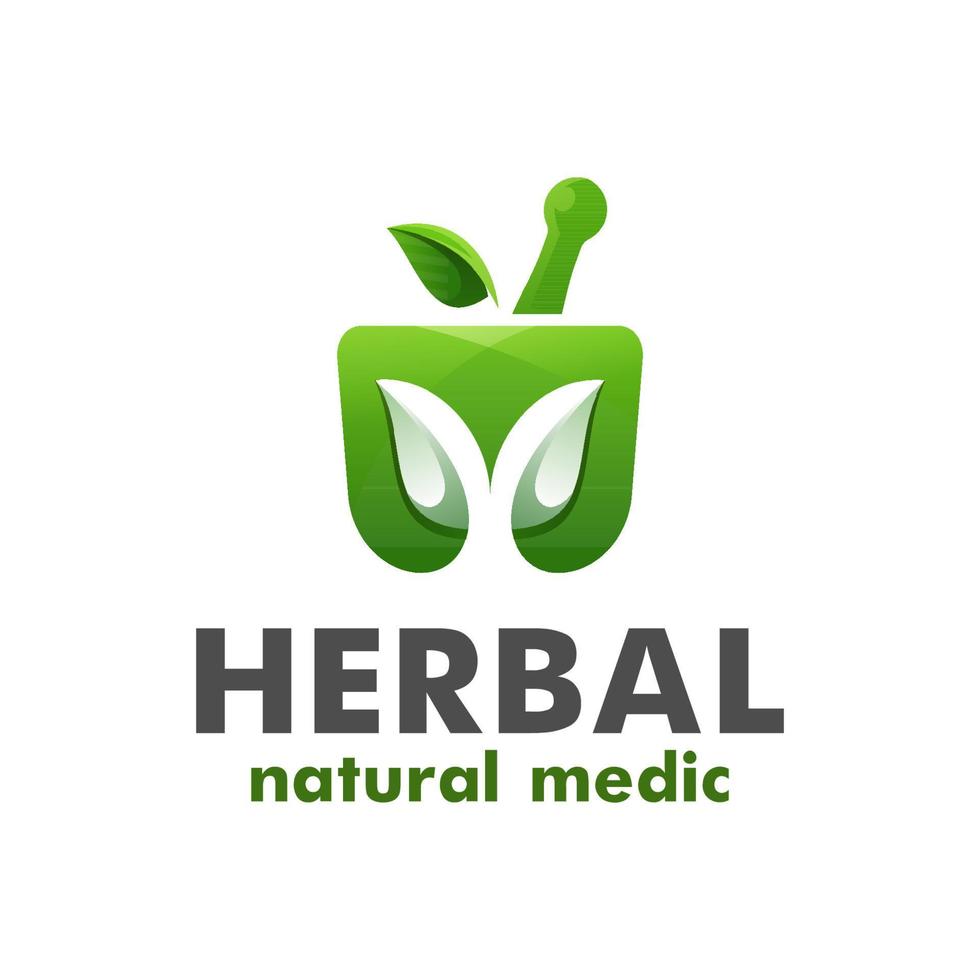natuurlijke medic kruiden logo ontwerp, vector sjabloon