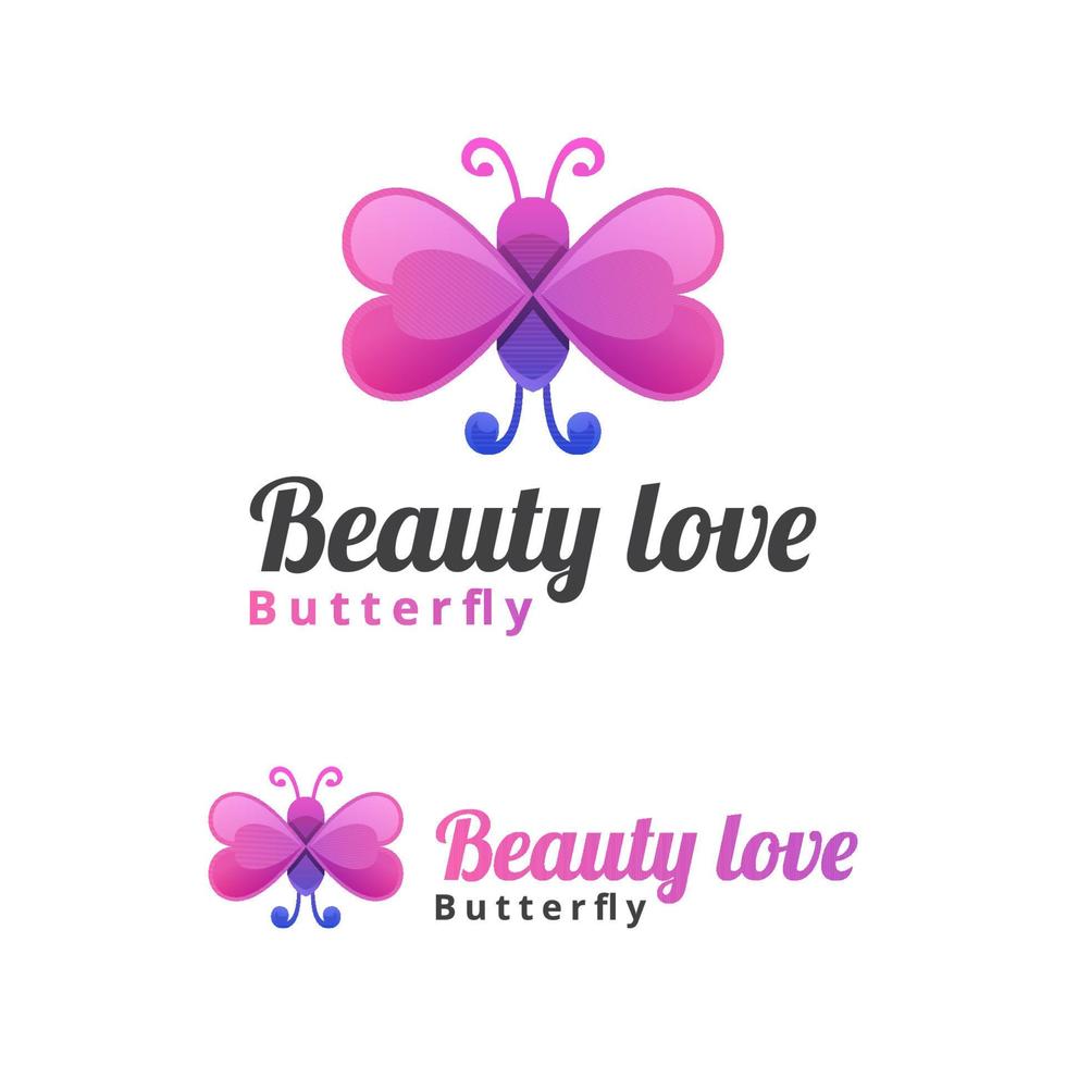 vlinder liefde logo, schoonheid dier voor vrouw logo ontwerp vector remplate