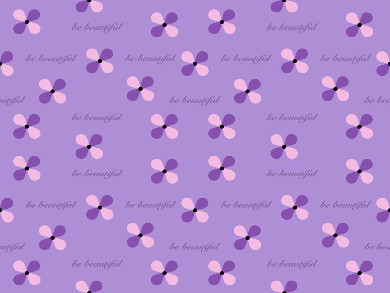 bloem stripfiguur naadloos patroon op paarse achtergrond vector