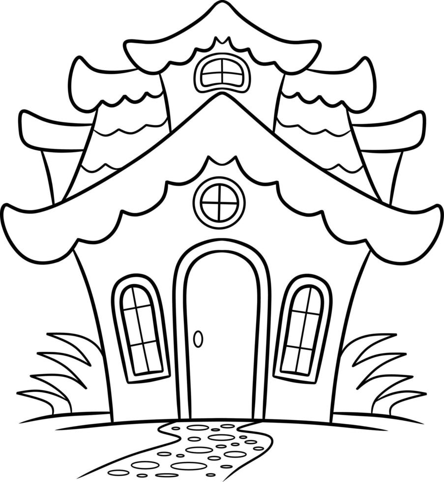 huis kleurplaten illustratie cartoon vector