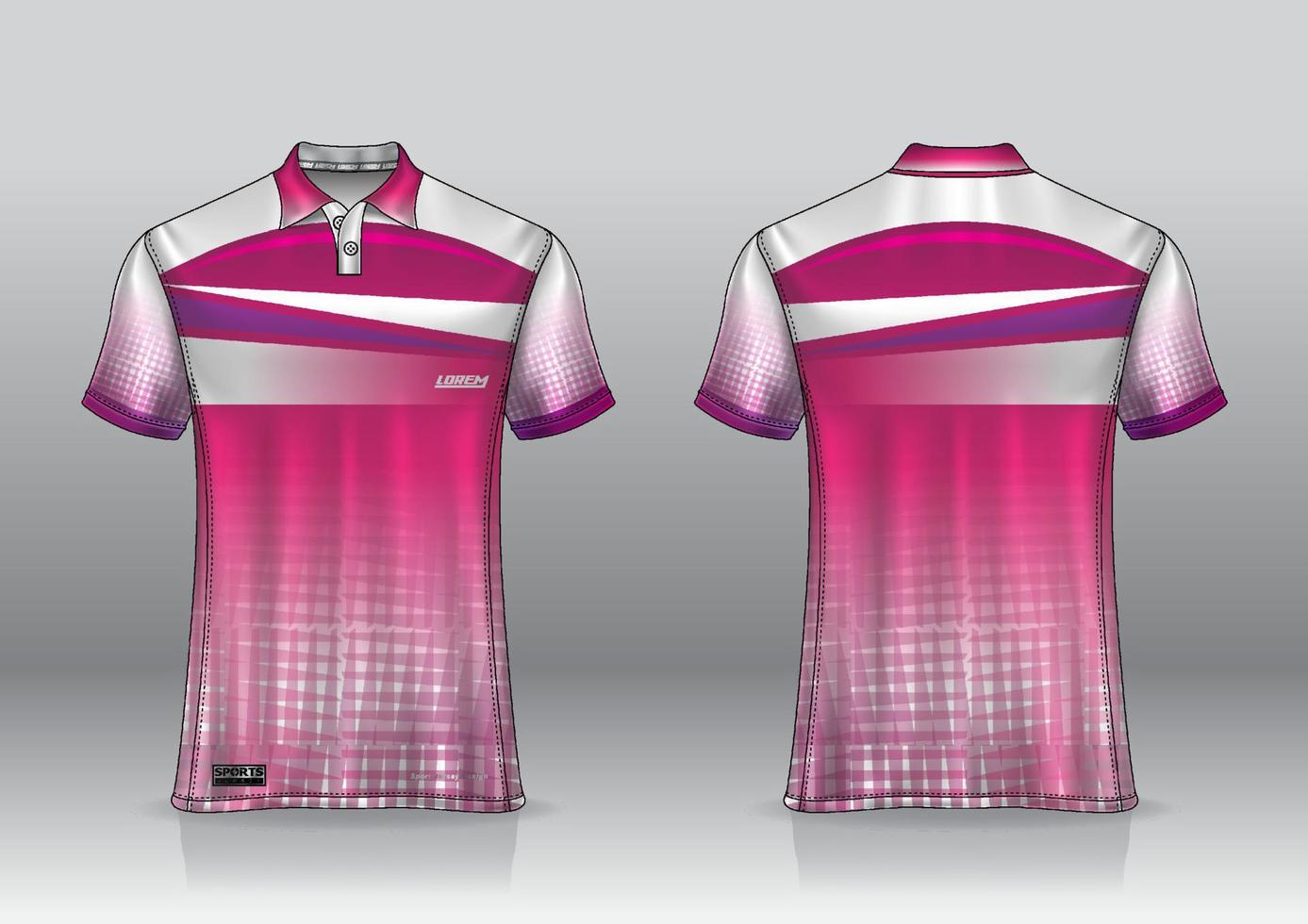 poloshirt jersey ontwerp voor sport buiten voor- en achteraanzicht vector