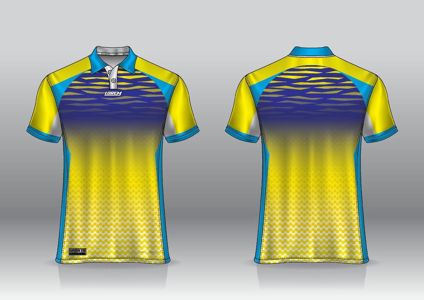 poloshirt jersey ontwerp voor sport buiten voor- en achteraanzicht vector